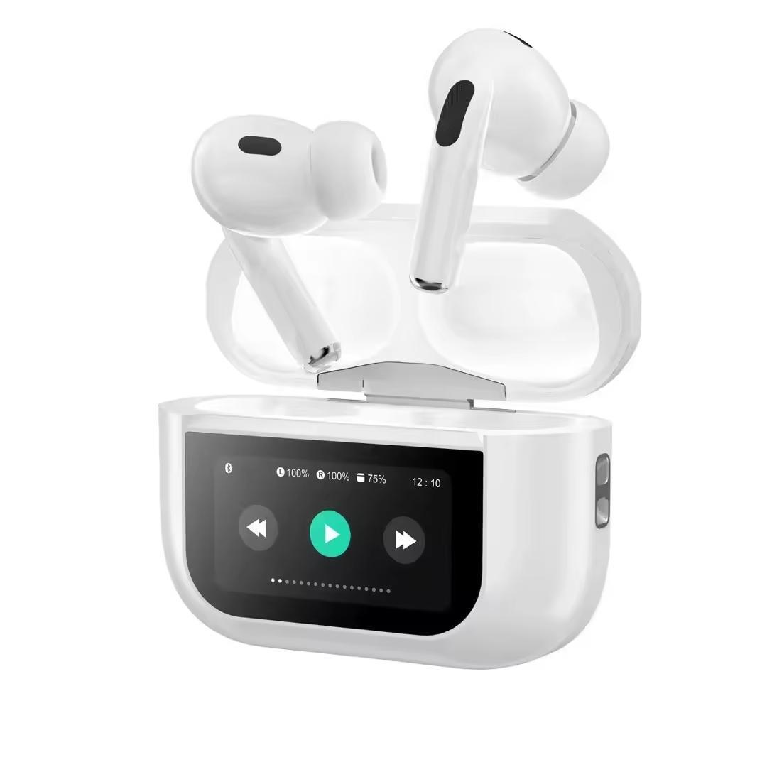 A9 Pro High Quality Sound, ENC Noise Reduction Wireless AirPods With Smart Touch Screen Control.